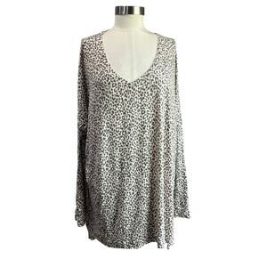 American Eagle Soft & Sexy Leopard Tunic Top Size XL Neutral Lounge Fall Chic